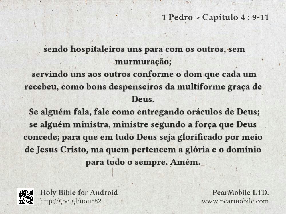 1 Pedro, Capítulo 4:9-11